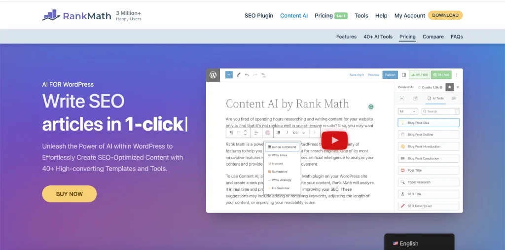 RankMath SEO AI Plugin